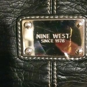 Nine West black with silver hardware satchel